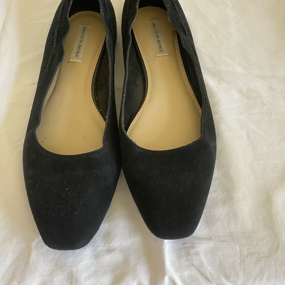 Saks Fifth Avenue Black Ballet Flats Timeless Elegance